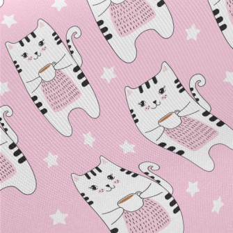 Enjoy Coffee Cat Midweight Cotton Poplin