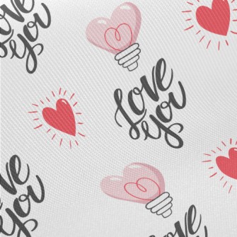 Love You Shaped Light Bulb Midweight Cotton Poplin