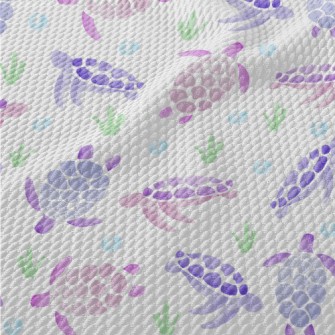 Pink And Purple Watercolor Tur Birdseye Piqué