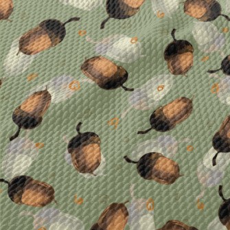Hand Painted Two-color Acorn Birdseye Piqué