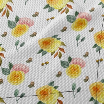 Hand Drawn Two-color Rose Birdseye Piqué
