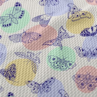 Line Butterfly And Dots Birdseye Piqué