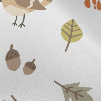 Cute Autumn Birds Chiffon