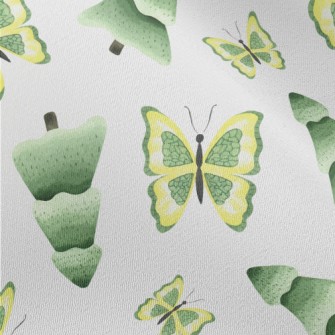 Forest Trees And Butterflies Chiffon