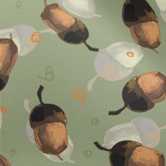 Hand Painted Two-color Acorn Chiffon