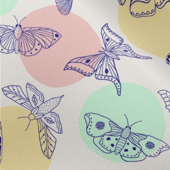 Line Butterfly And Dots Chiffon