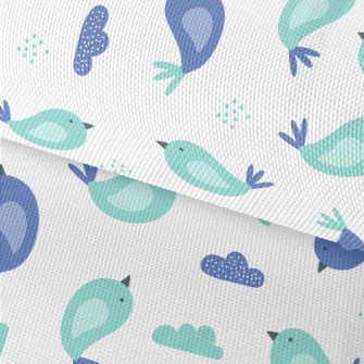Hand Drawn Blue Bird Waterproof Oxford