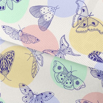 Line Butterfly And Dots Waterproof Oxford