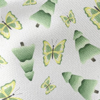 Forest Trees And Butterflies Waterproof Canvas