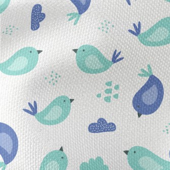 Hand Drawn Blue Bird Waterproof Canvas