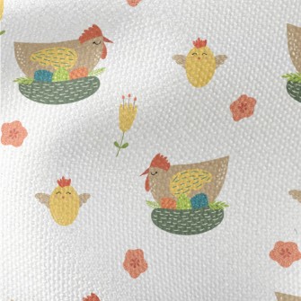 Easter Hen And Eggs Waterproof Canvas