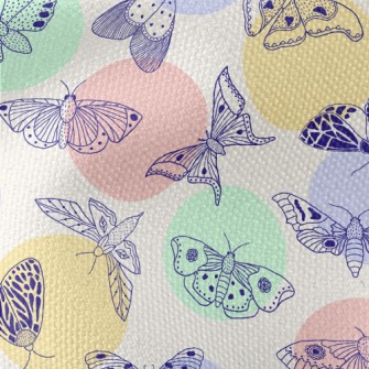Line Butterfly And Dots Waterproof Canvas
