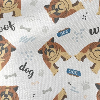 Hand Drawn Cartoon Pet Dog Waterproof Canvas