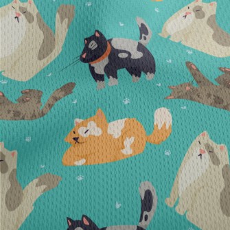 Cute Cartoon Cats Athletic Mesh Flat Back