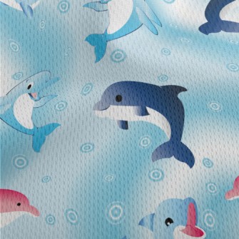 Happy Dolphin World Athletic Mesh Flat Back