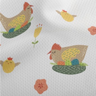 Easter Hen And Eggs Athletic Mesh Flat Back