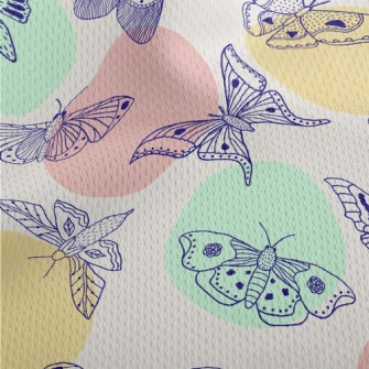 Line Butterfly And Dots Athletic Mesh Flat Back