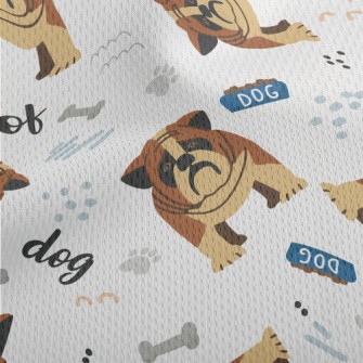 Hand Drawn Cartoon Pet Dog Athletic Mesh Flat Back