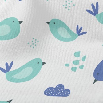 Hand Drawn Blue Bird Terry