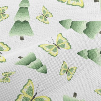 Forest Trees And Butterflies Performance Linen