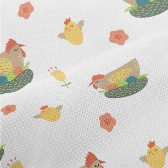Easter Hen And Eggs Performance Linen