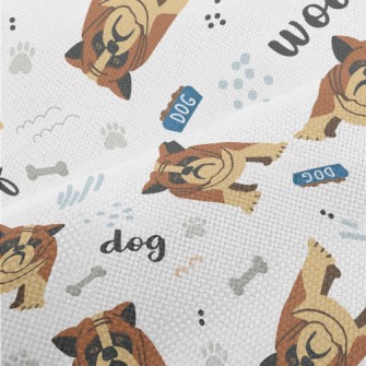 Hand Drawn Cartoon Pet Dog Performance Linen