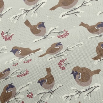 Cartoon Winter Sparrow Performance Linen