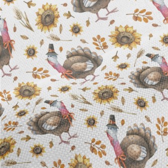 Hand Drawn Thanksgiving Turkey Performance Linen