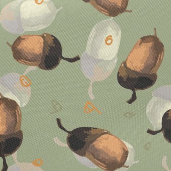 Hand Painted Two-color Acorn Twill