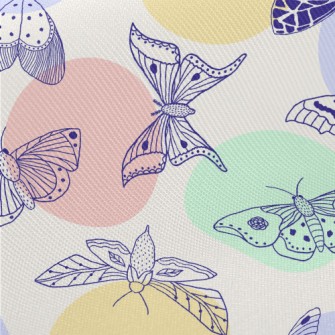 Line Butterfly And Dots Twill