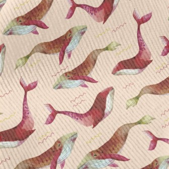 Red Watercolor Whale Standard Corduroy