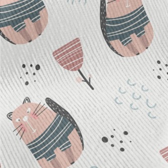 Cute Cartoon Pet Cat Standard Corduroy