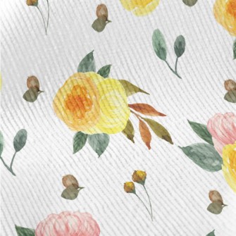 Hand Drawn Two-color Rose Standard Corduroy