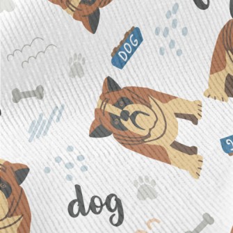 Hand Drawn Cartoon Pet Dog Standard Corduroy