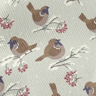 Cartoon Winter Sparrow Standard Corduroy