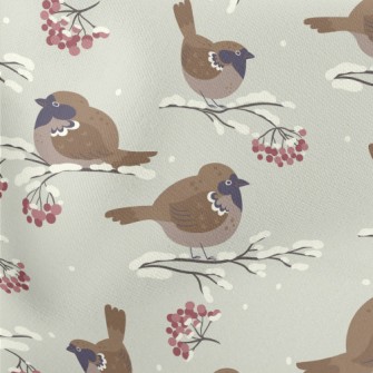 Cartoon Winter Sparrow Stretch Ponte
