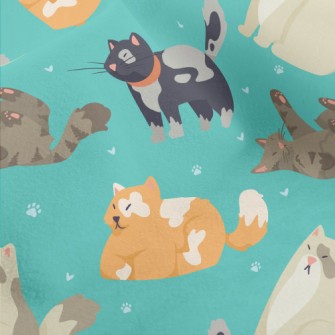 Cute Cartoon Cats Micro Fleece