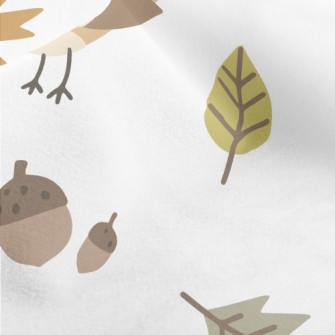 Cute Autumn Birds Micro Fleece
