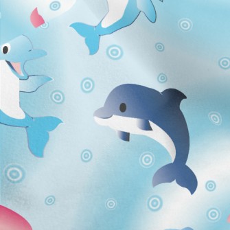 Happy Dolphin World Micro Fleece