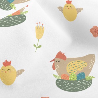 Easter Hen And Eggs Micro Fleece