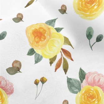 Hand Drawn Two-color Rose Micro Fleece
