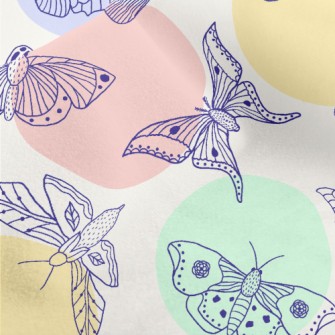 Line Butterfly And Dots Micro Fleece