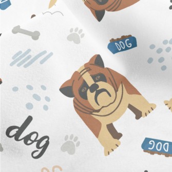 Hand Drawn Cartoon Pet Dog Micro Fleece