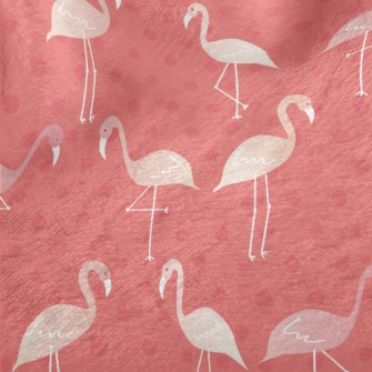 Cute Hand Drawn Flamingo Minky