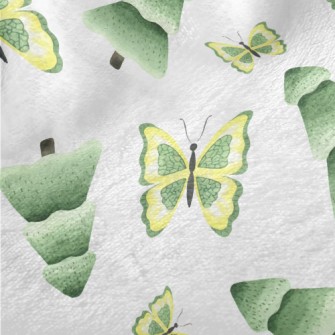 Forest Trees And Butterflies Minky