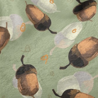 Hand Painted Two-color Acorn Minky