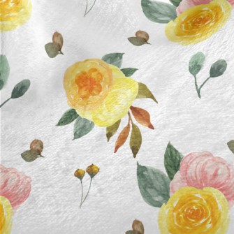 Hand Drawn Two-color Rose Minky