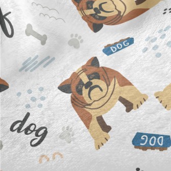 Hand Drawn Cartoon Pet Dog Minky