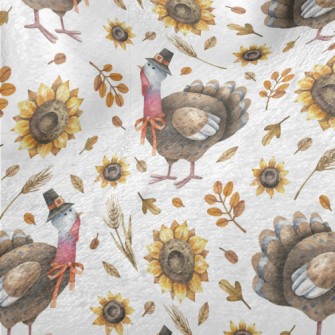 Hand Drawn Thanksgiving Turkey Minky