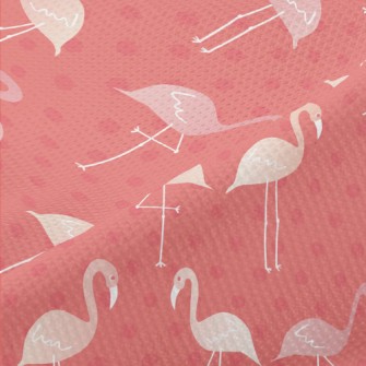 Cute Hand Drawn Flamingo Piqué
